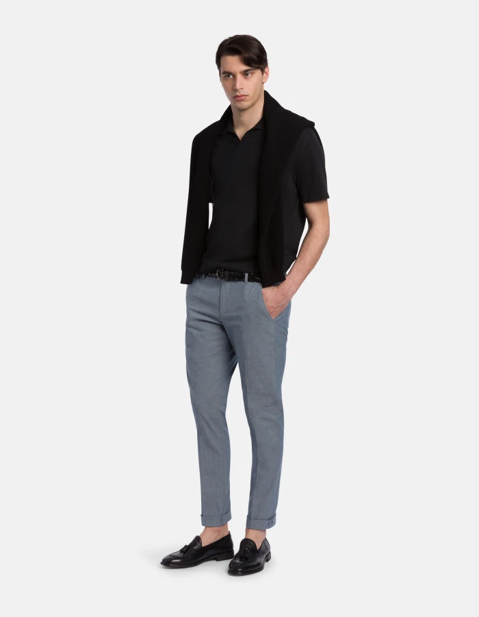 Gaubert slim-fit yarn-dyed cotton trousers