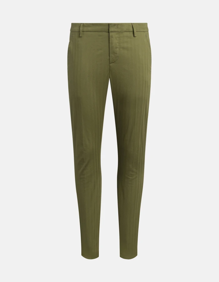 Gaubert slim-fit herringbone cotton-weave trousers