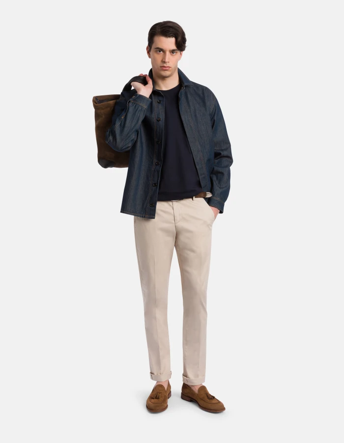 Gaubert slim-fit trousers in compact gabardine
