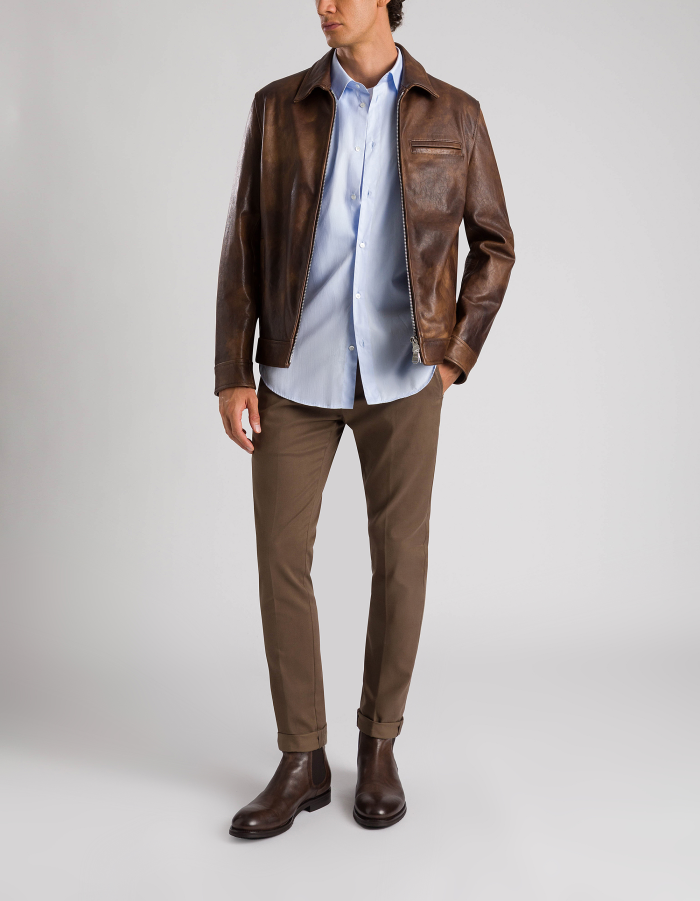Gaubert slim-fit trousers in cotton and cashmere gabardine