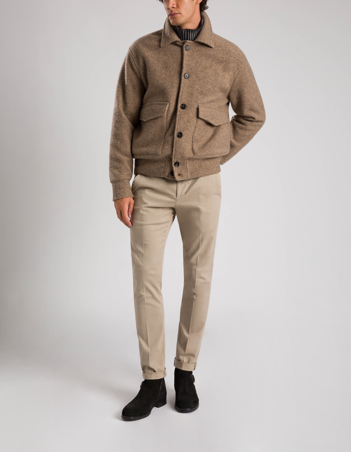 Gaubert slim-fit trousers in warm hand gabardine