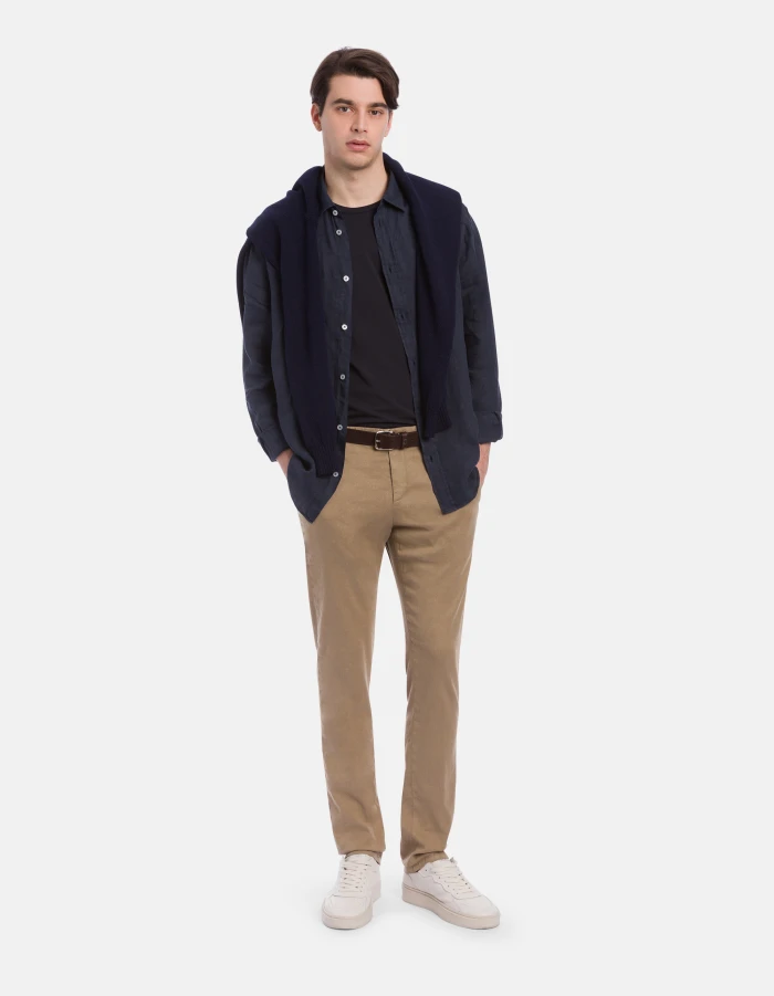 Pantaloni Gaubert slim in lino e lyocell