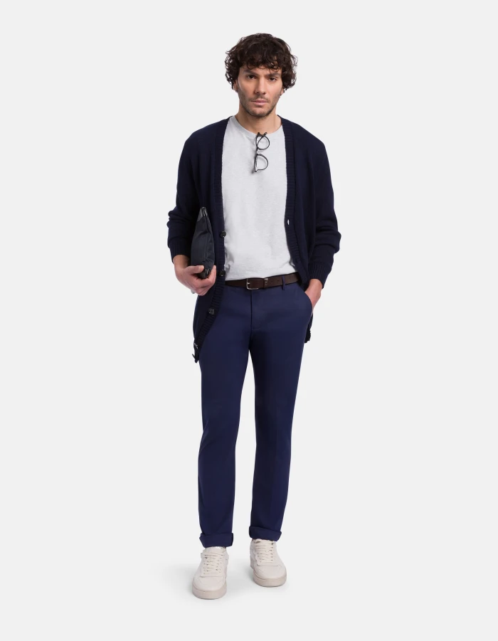 Gaubert slim-fit trousers in cotton poplin and nylon