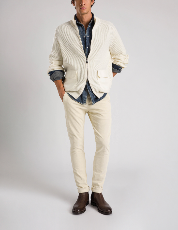 Gaubert slim-fit trousers in stretch velvet