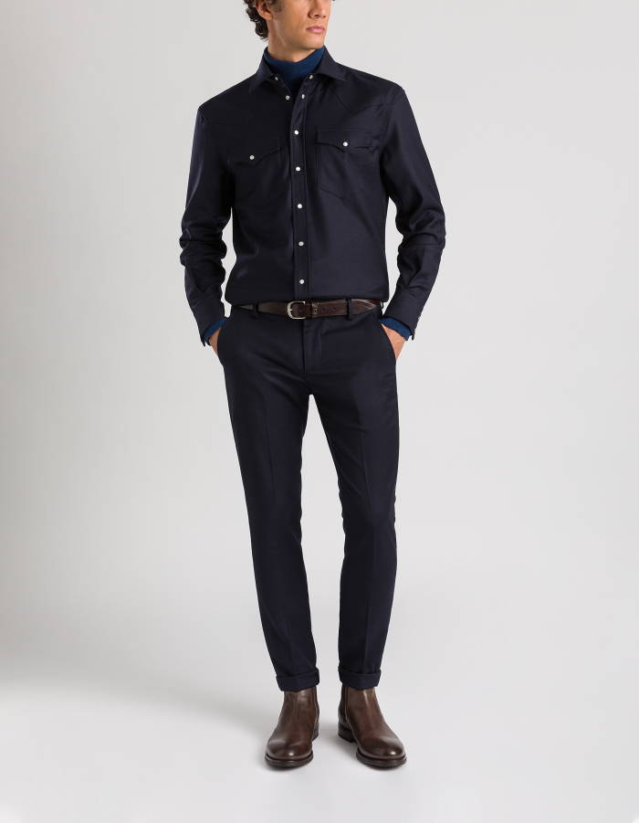Gaubert slim-fit flannel trousers