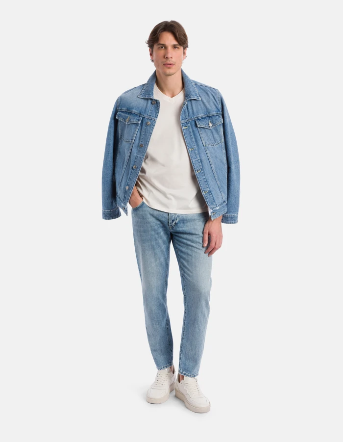 Brighton carrot-cut jeans in recycled rigid denim