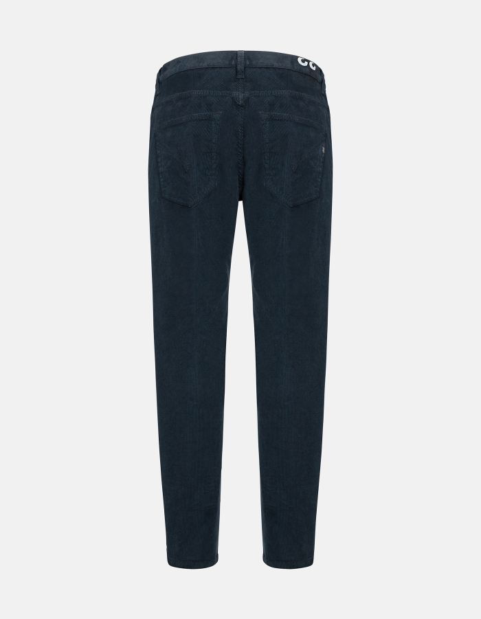 Brighton carrot-fit trousers in stretch velvet