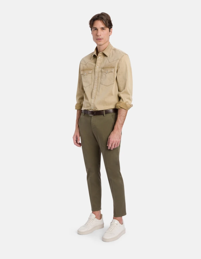 Alfredo slim-fit trousers in compact gabardine