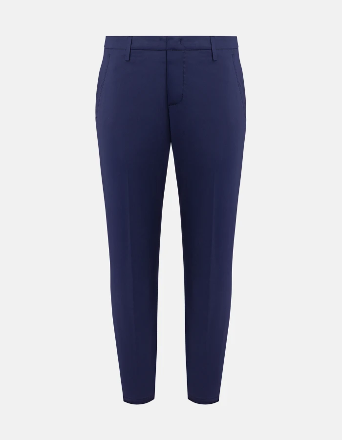 Alfredo slim-fit trousers in cotton poplin and nylon