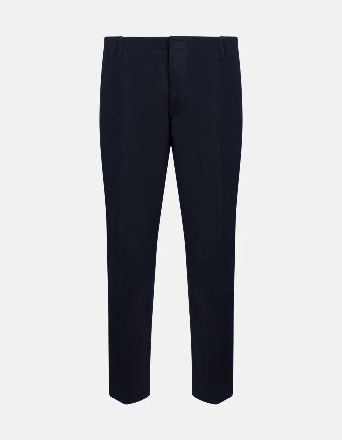 Zyan carrot-cut trousers in plain-weave cotton and linen