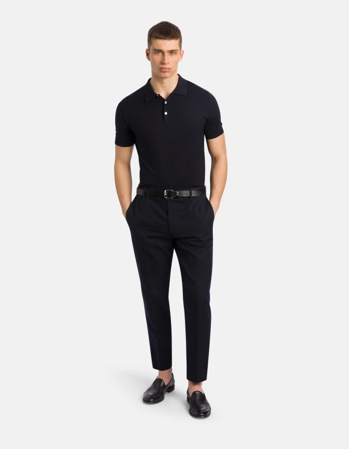 Zyan carrot-cut trousers in plain-weave cotton and linen