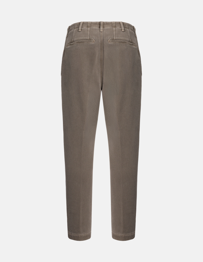 Zyan carrot-fit trousers in cotton weave