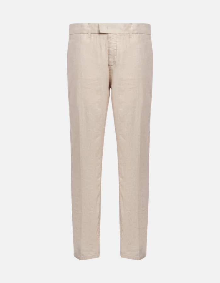 Pablo regular-fit trousers in linen and cotton gabardine