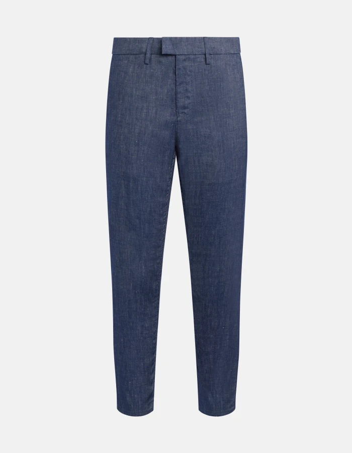 Pablo regular-fit trousers in linen and cotton gabardine