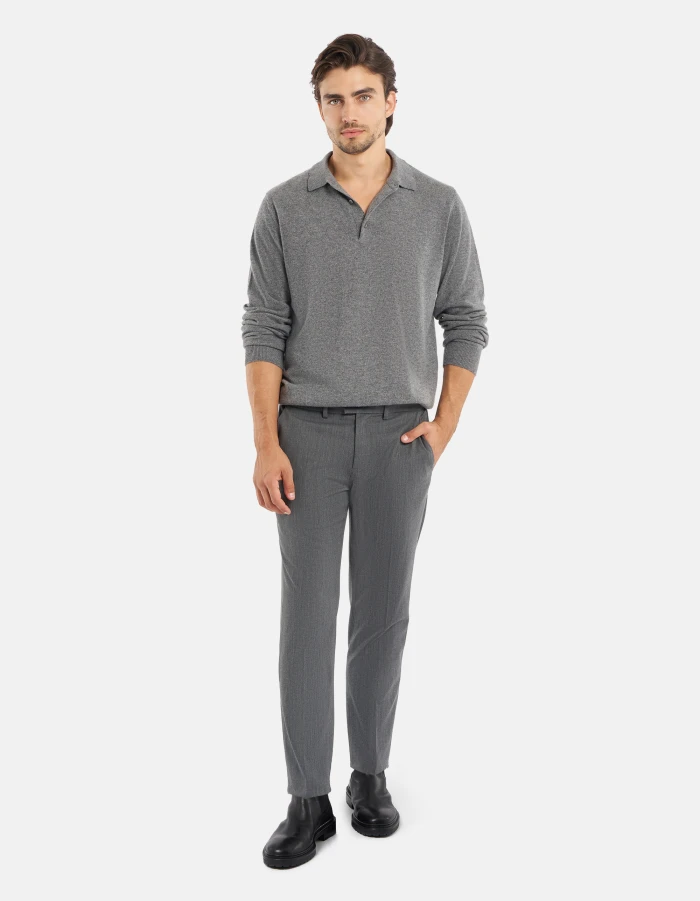 Pantaloni Pablo regular in gabardina misto lana