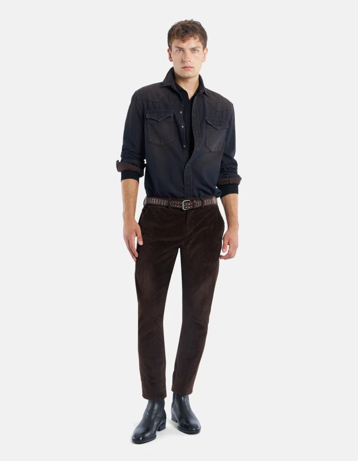 Pantaloni Pablo regular in velluto a coste