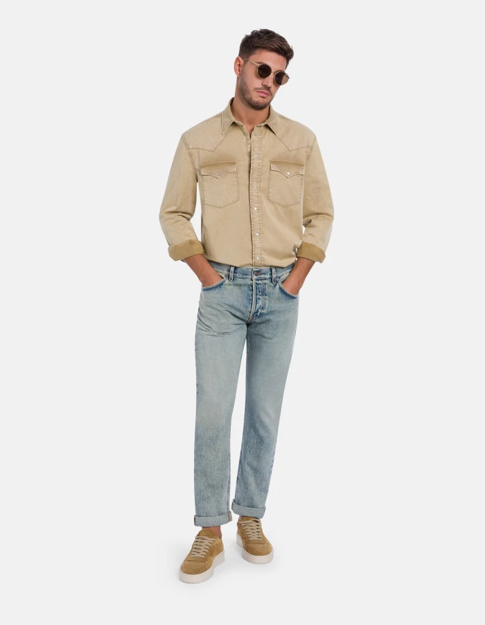 Icon regular-fit jeans in rigid denim