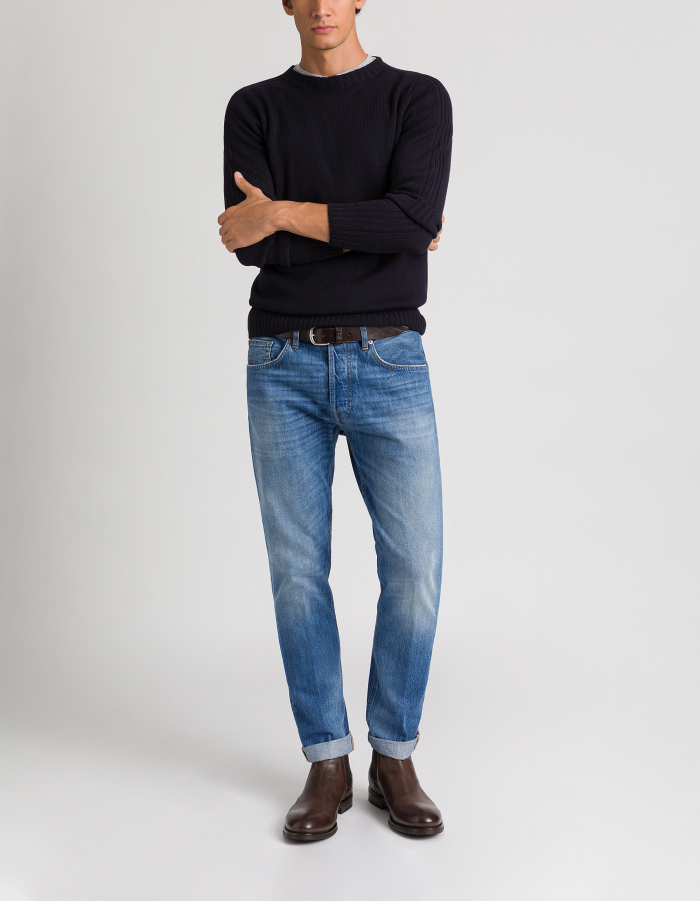 Icon slim-fit jeans in rigid denim