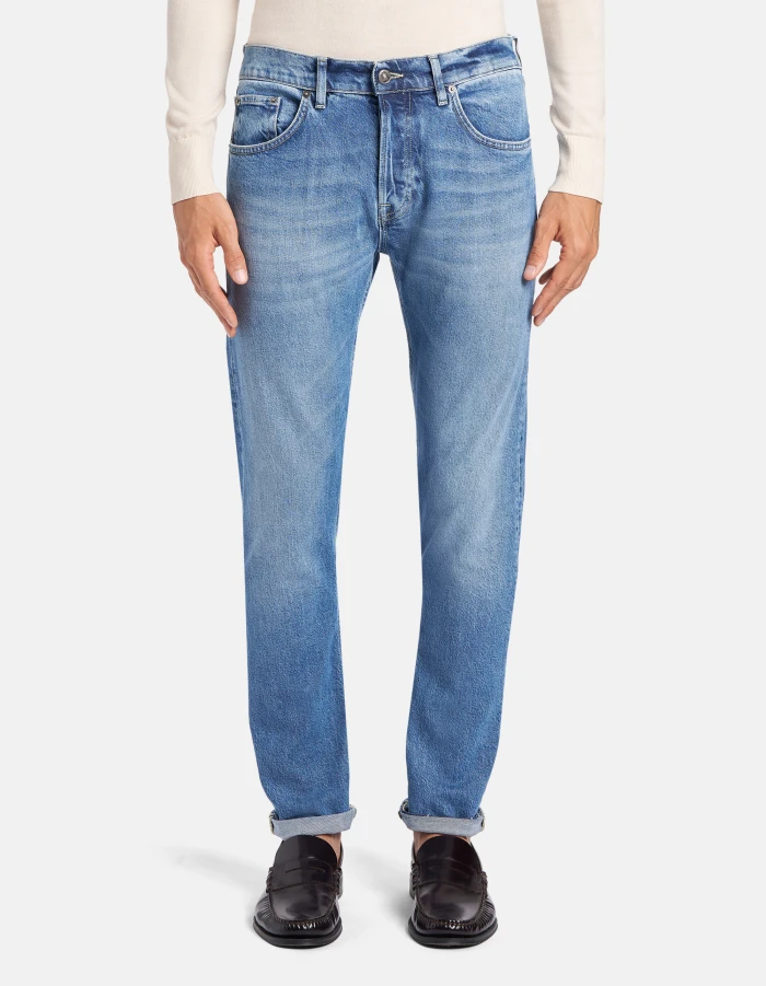 Jeans Icon regular in denim stretch cotone e lyocell