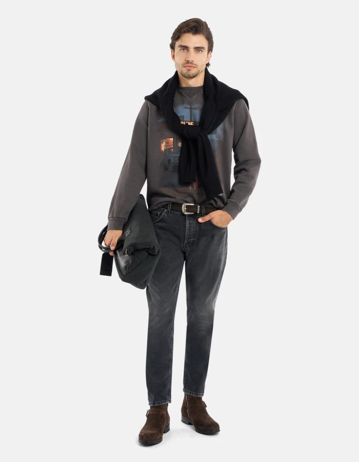 Jeans Dian carrot in denim fisso