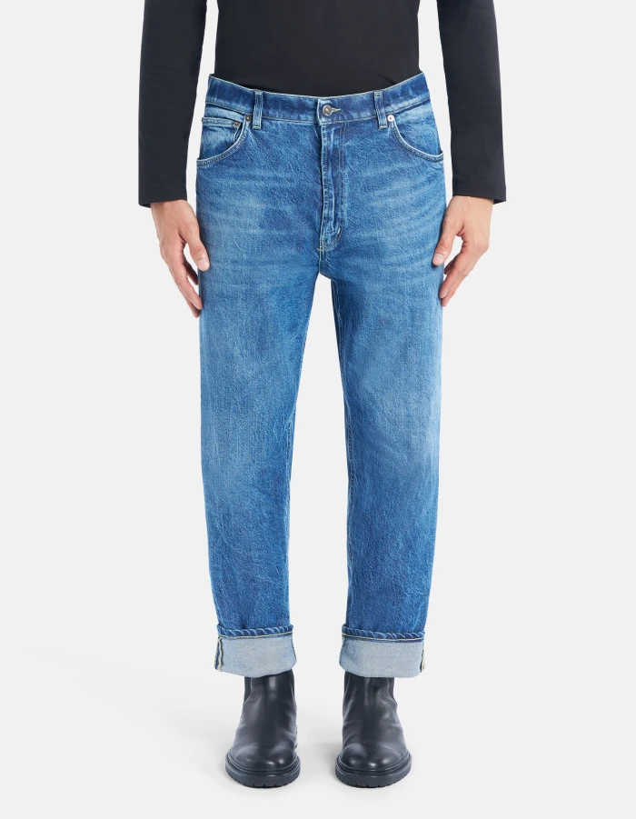 Jeans Paco loose in denim stretch cotone e lyocell