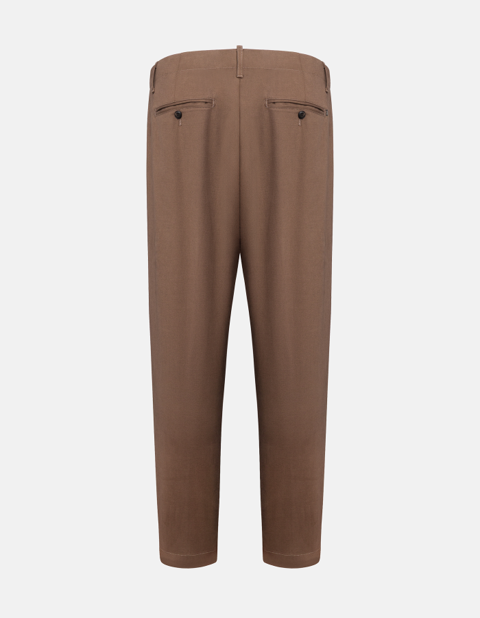 Ben carrot trousers in cotton gabardine and cashmere