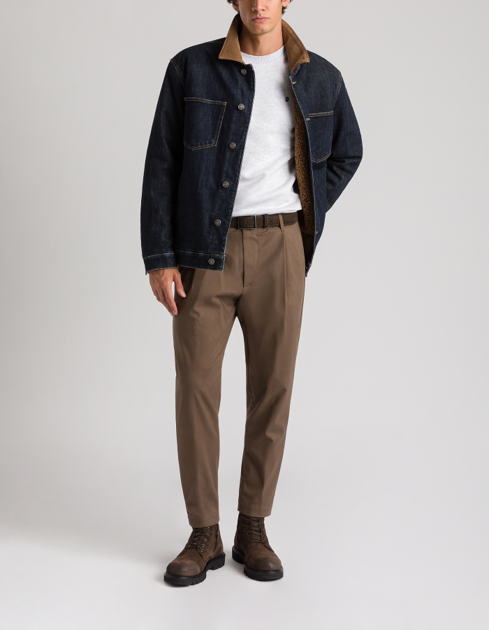 Ben carrot trousers in cotton gabardine and cashmere