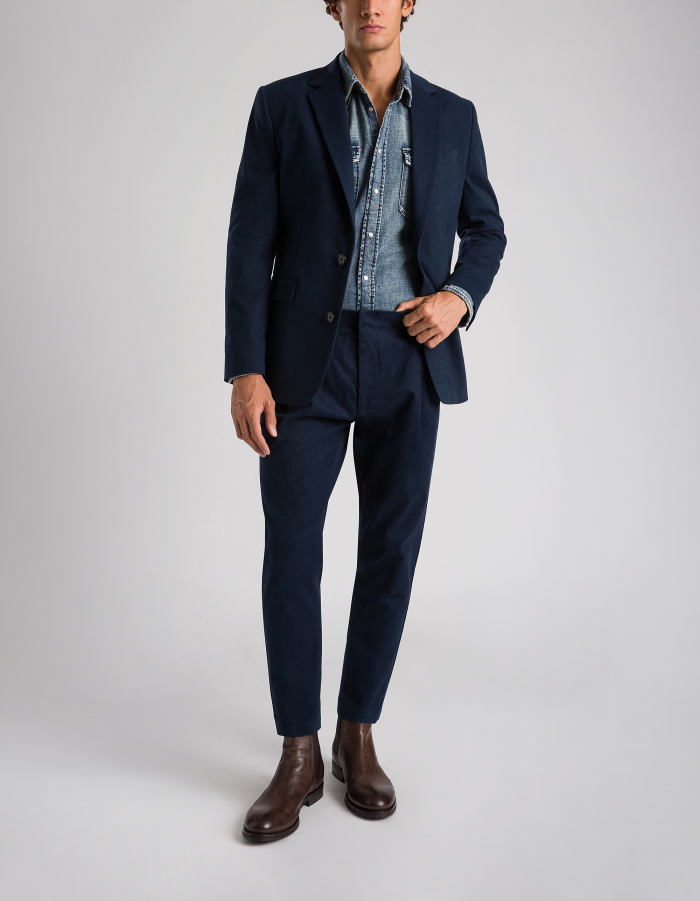 Ben carrot trousers in cotton gabardine and cashmere