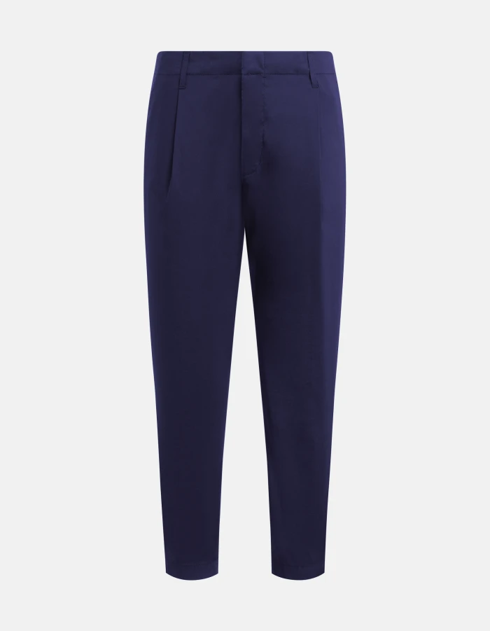 Ben carrot-cut trousers in cotton poplin and nylon