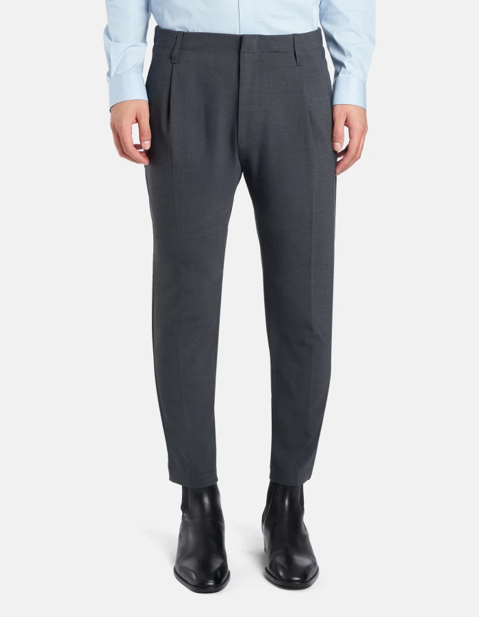 Pantaloni Ben carrot in tela di lana