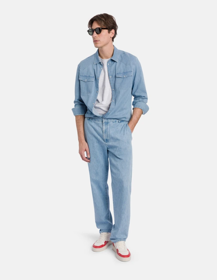 James loose-fit trousers in rigid denim