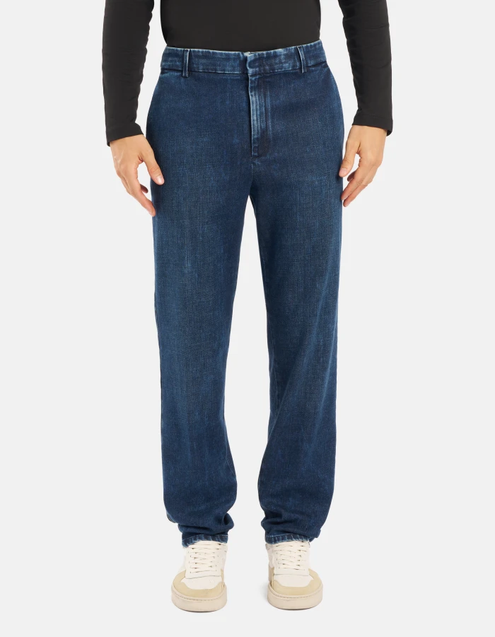 Pantaloni James loose in denim stretch riciclato