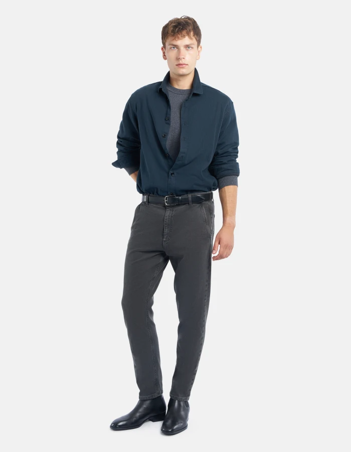 Pantaloni Brian carrot in canvas di cotone