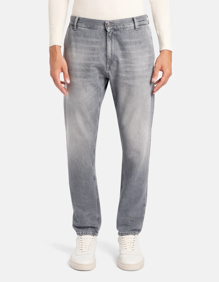 Jeans Jeff carrot in denim fisso