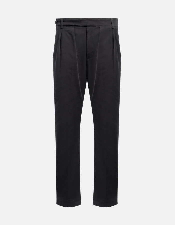 Matt regular-fit trousers in cotton gabardine