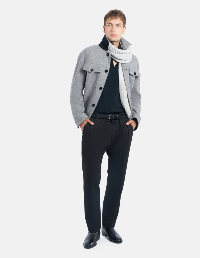 Pantaloni Matt regular in jersey microfantasia