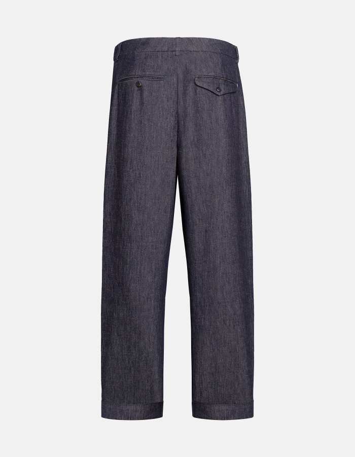 Mel loose-fit trousers in rigid silk denim