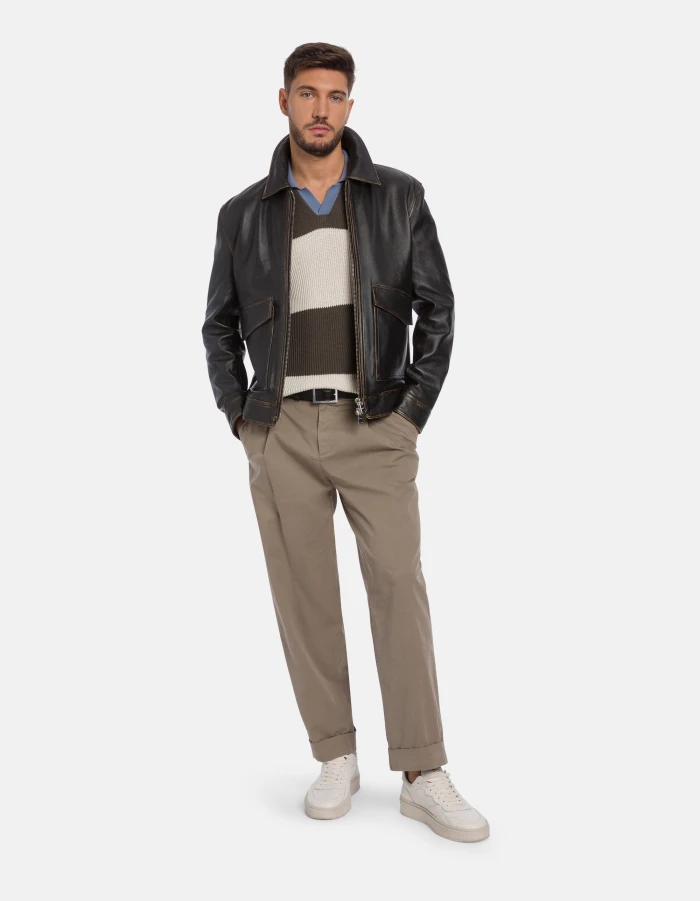 Mel loose-fit trousers in lightweight gabardine