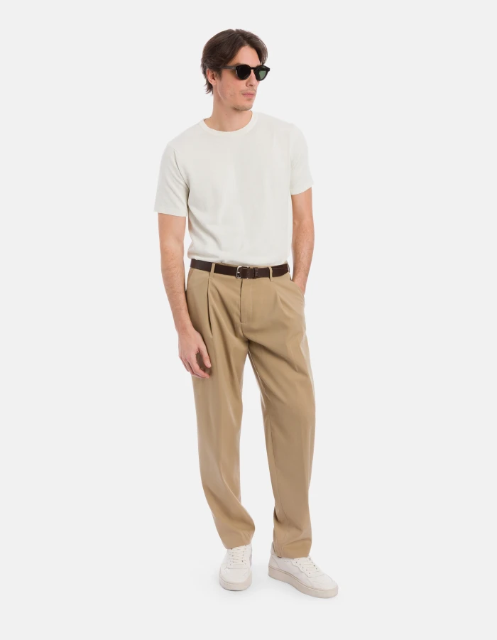 Miles loose-fit trousers in wool gabardine