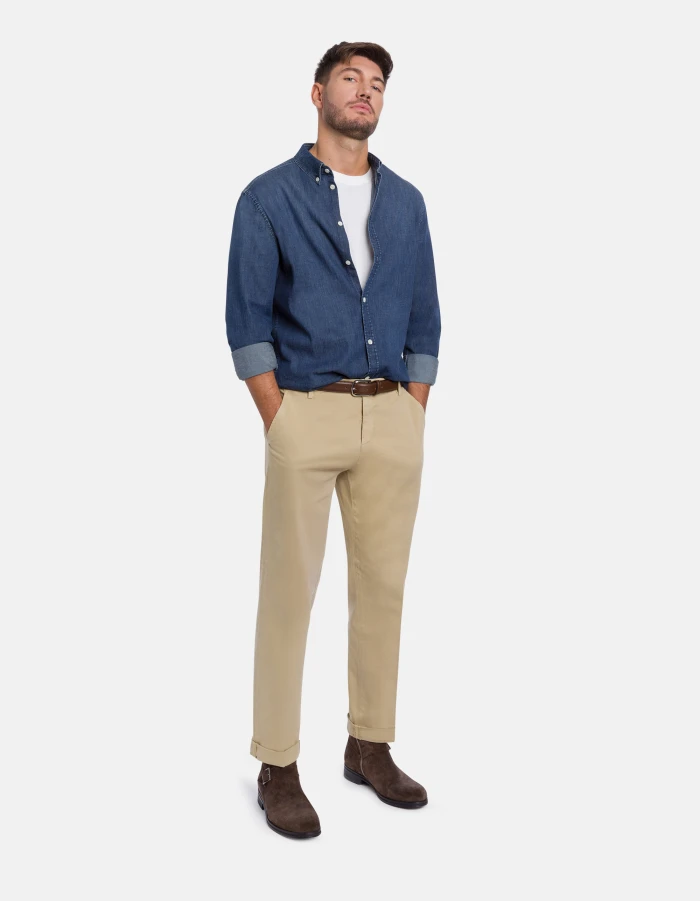 Gaubert regular-fit relax trousers in warm hand gabardine
