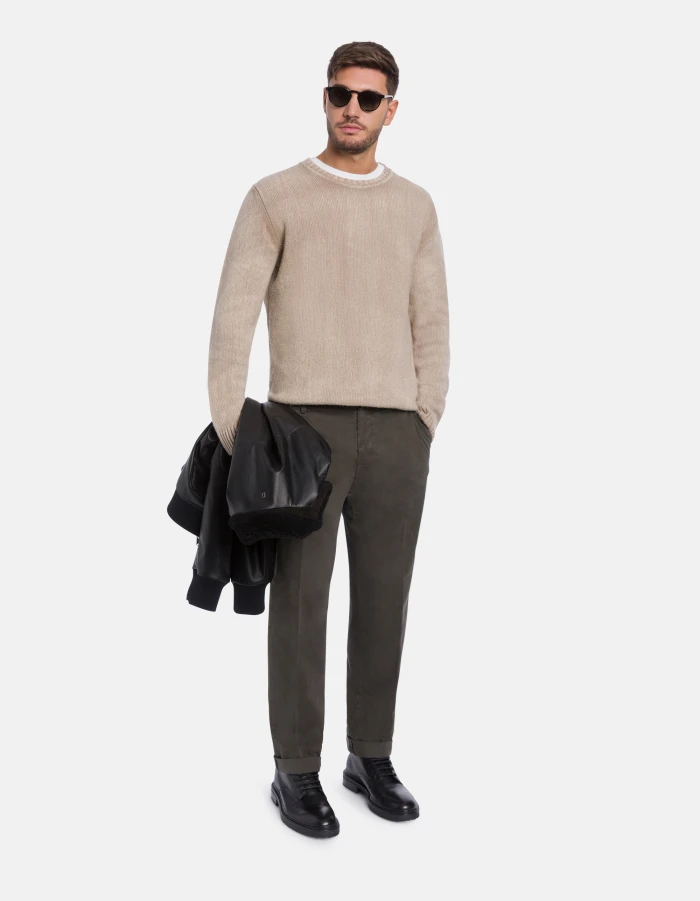 Gaubert regular-fit relax trousers in warm hand gabardine