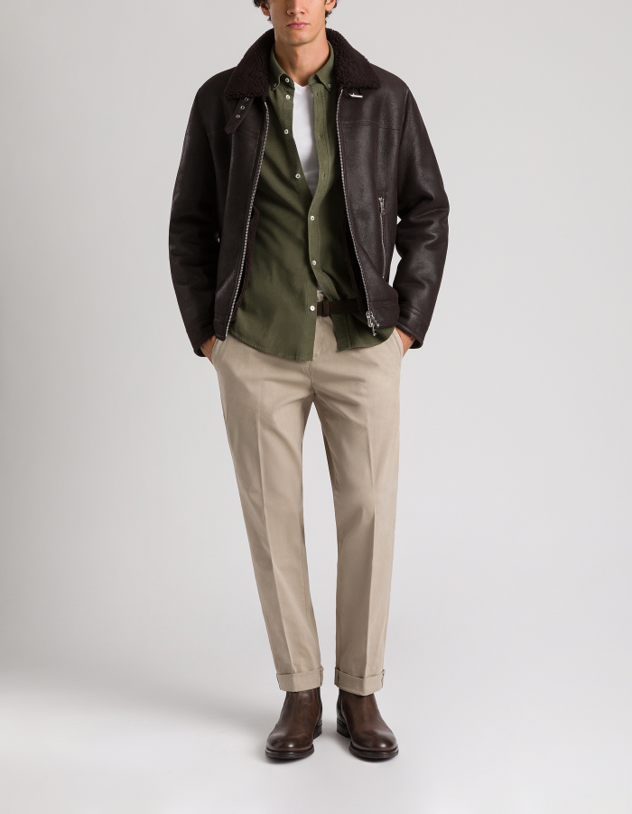 Gaubert regular-fit relax trousers in warm hand gabardine