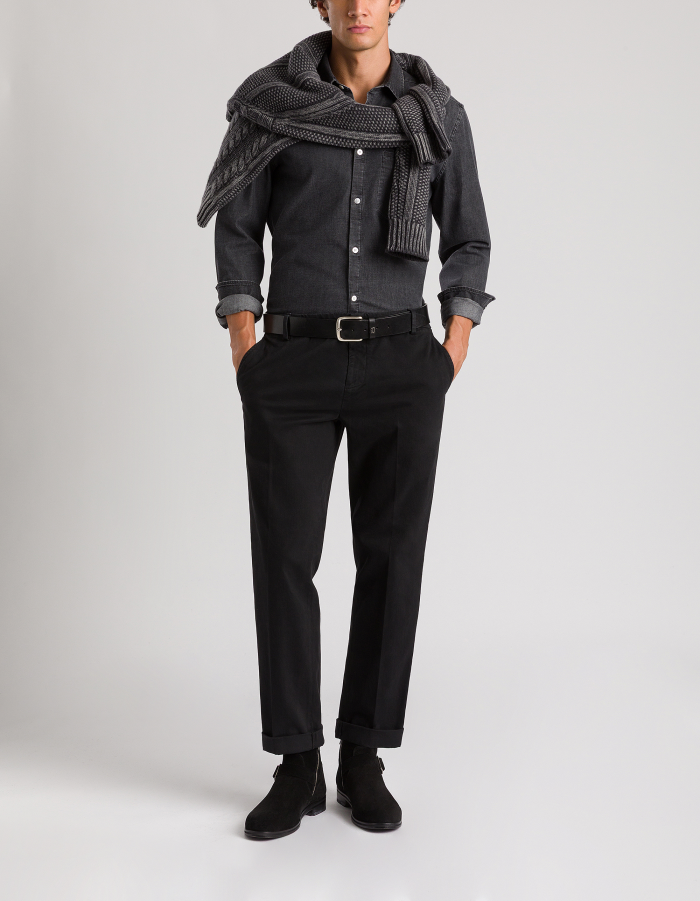 Gaubert regular-fit relax trousers in warm hand gabardine