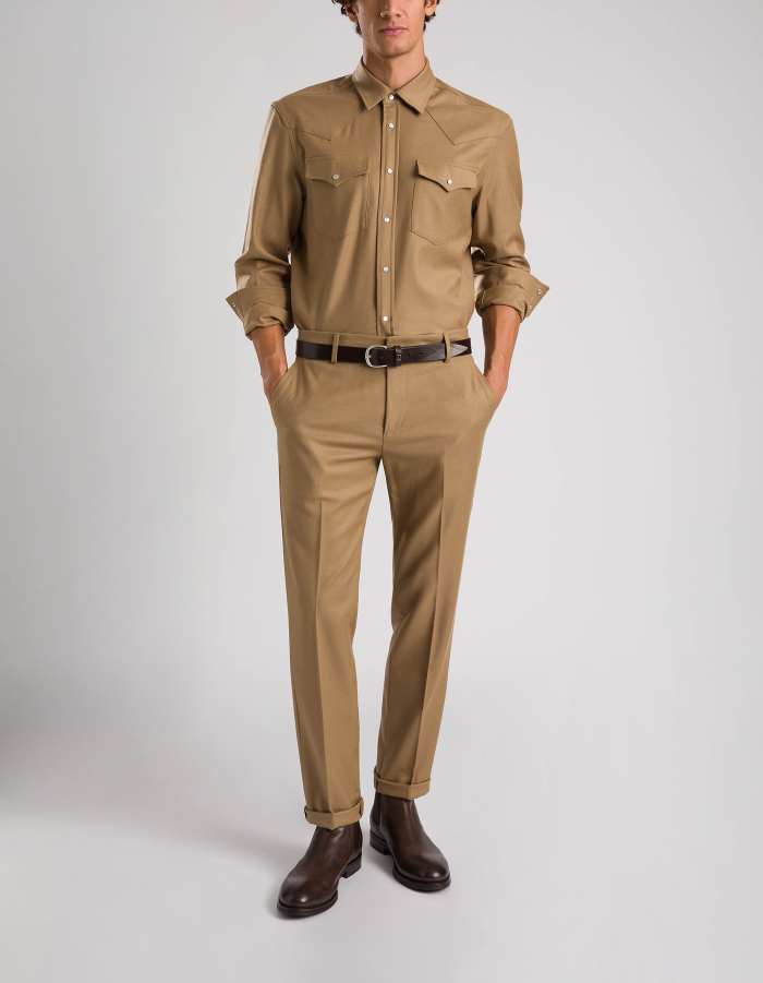 Gaubert relaxed regular-fit trousers in flannel