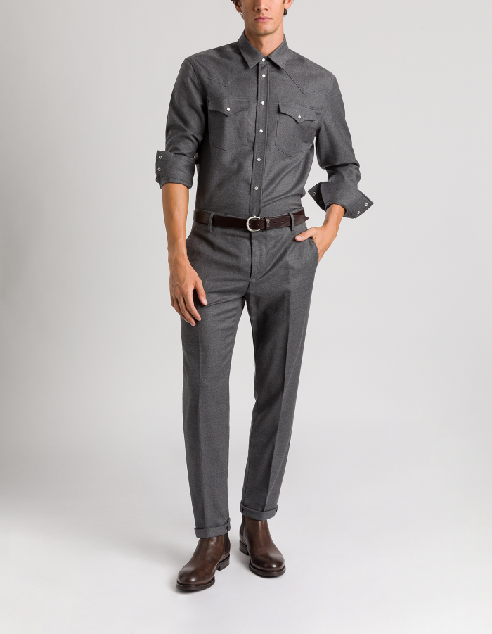 Gaubert relaxed regular-fit trousers in flannel