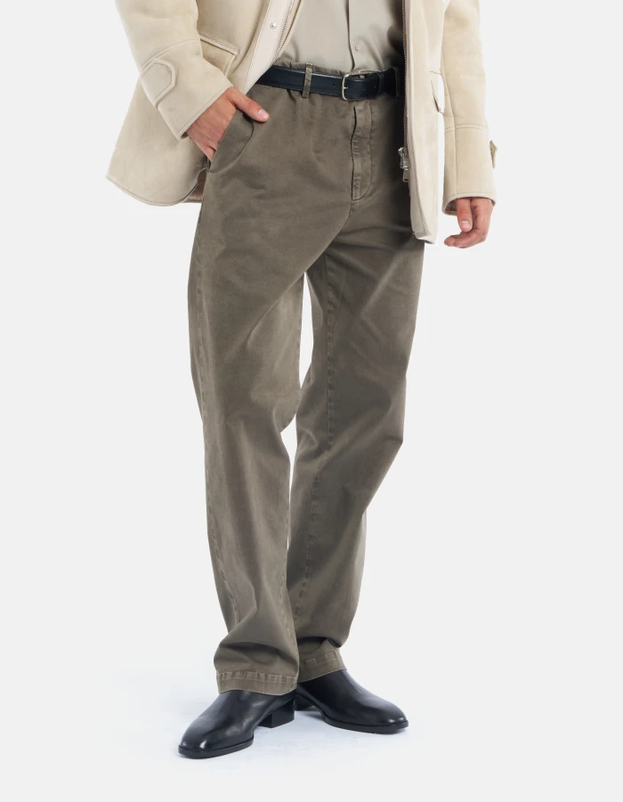 Pantaloni Caleb regular in gabardina mano calda