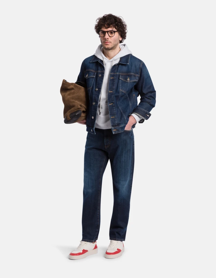 David tapered jeans in rigid denim