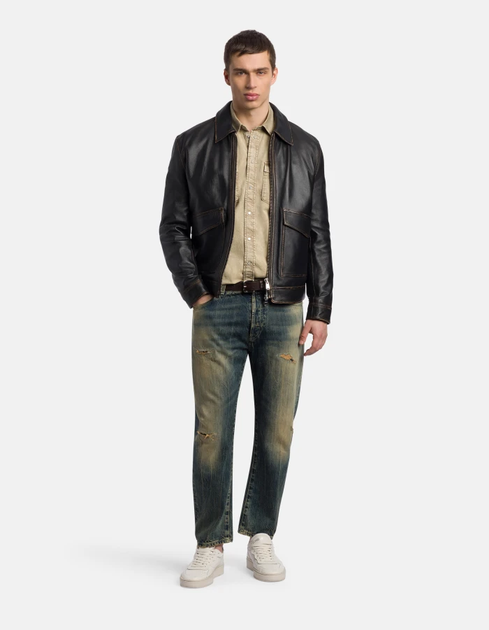 Tapered-Fit Jeans David aus Rigid Denim