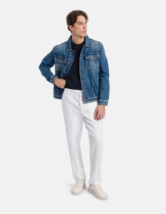 Kolin carrot-cut trousers in rigid bull denim