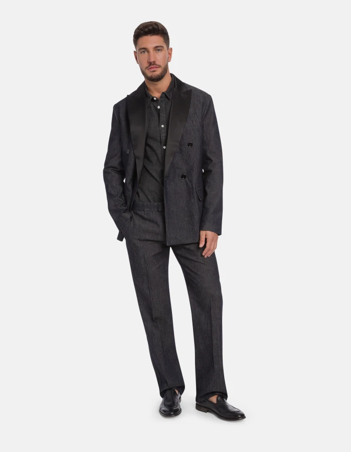 Elliot regular-fit trousers in rigid silk denim
